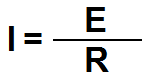 I equals E over R